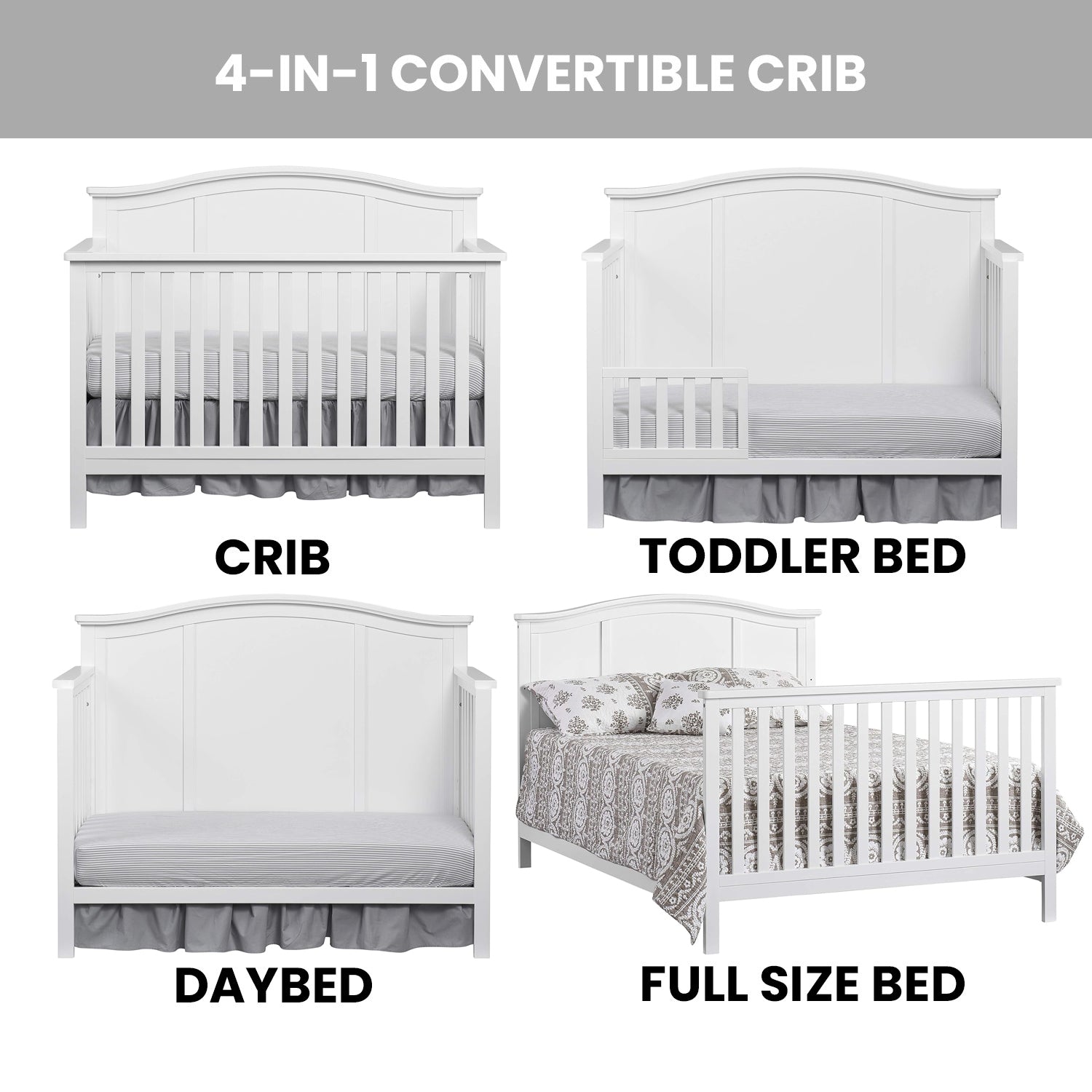 Emerson 4 in 1 Convertible Crib