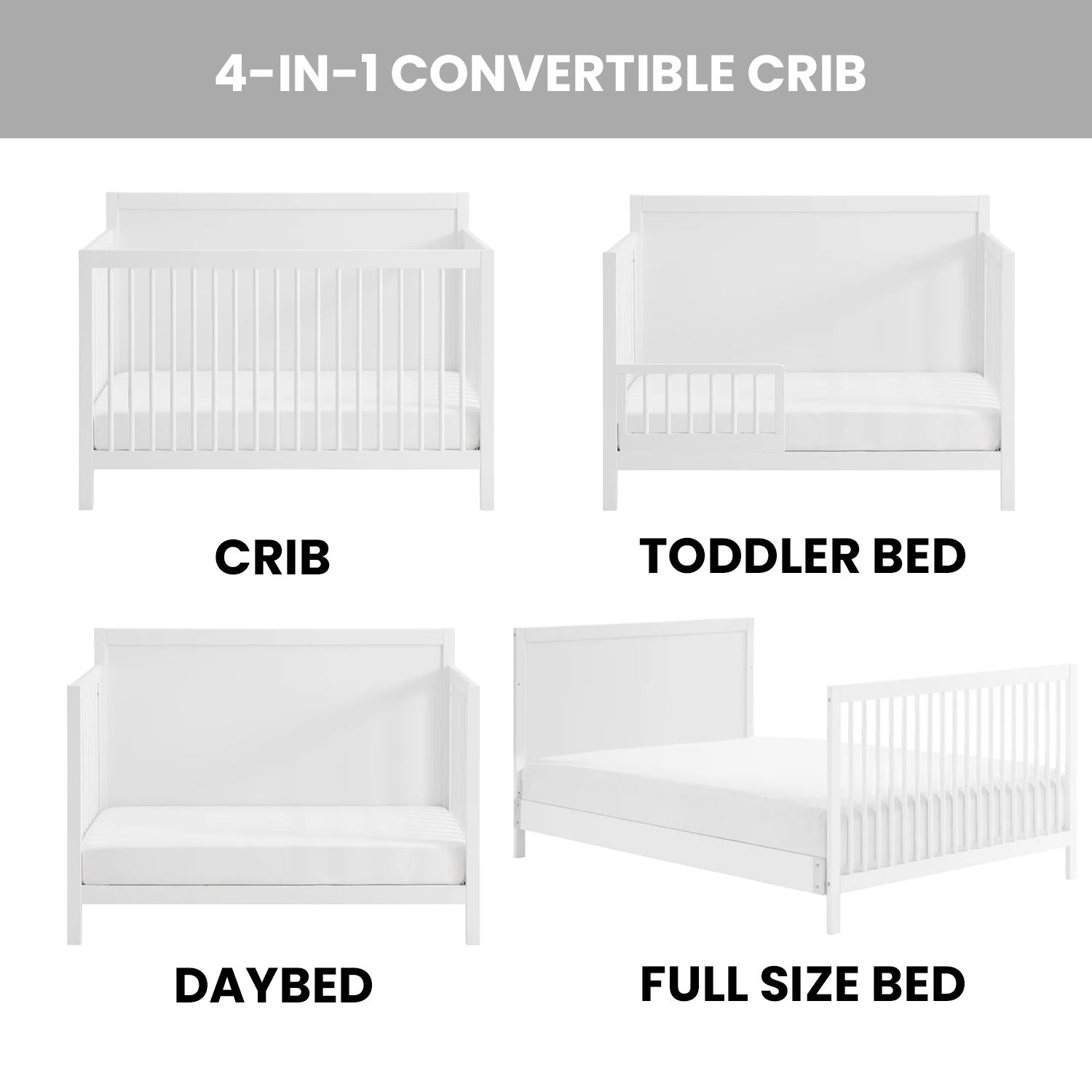 Essential 4 in 1 Panel Crib
