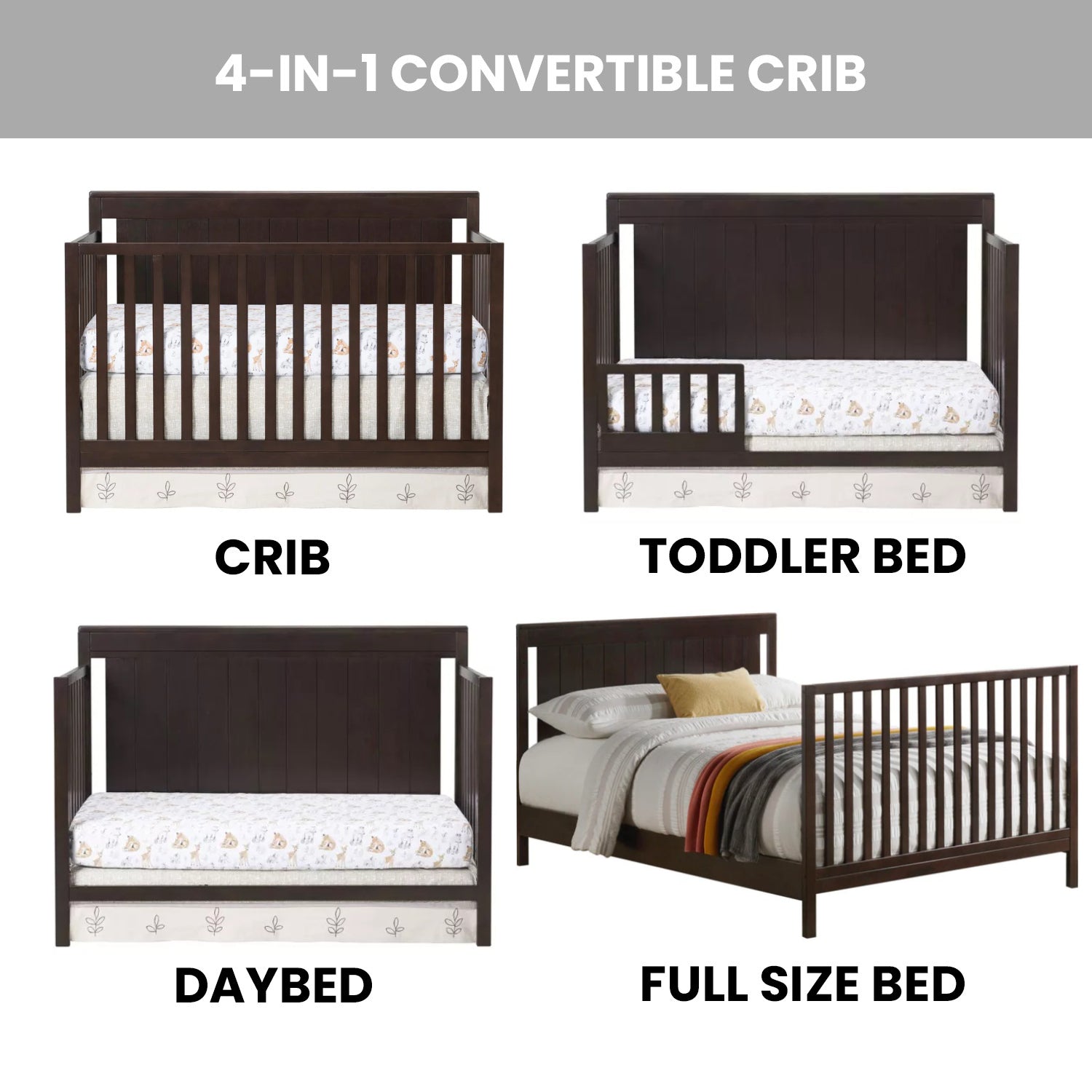 Lazio 4 in 1 Convertible Crib