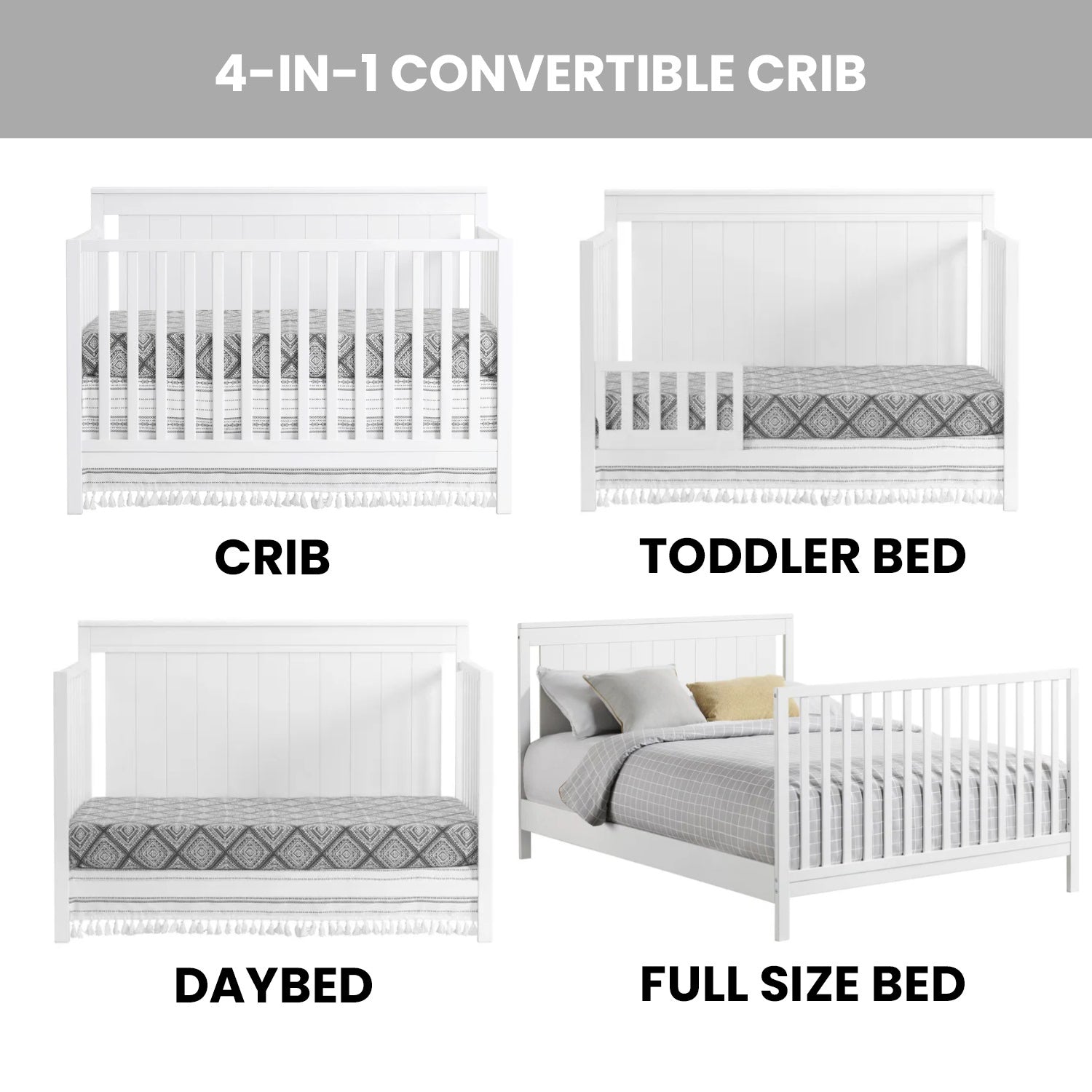 Lazio 4 in 1 Convertible Crib