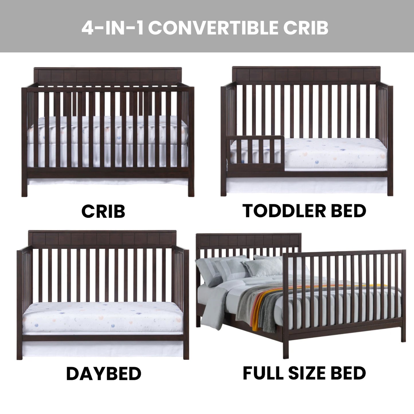Logan 4 in 1 Convertible Crib
