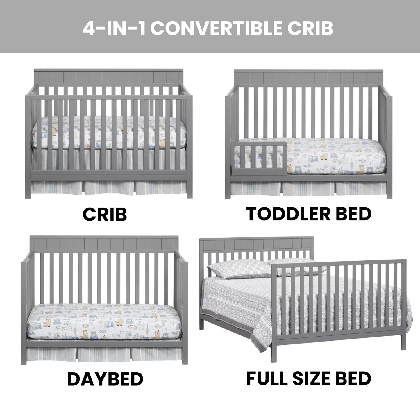 Logan 4 in 1 Convertible Crib