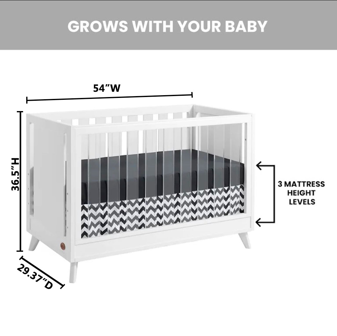 Holland 3 In 1 Acrylic Convertible Crib