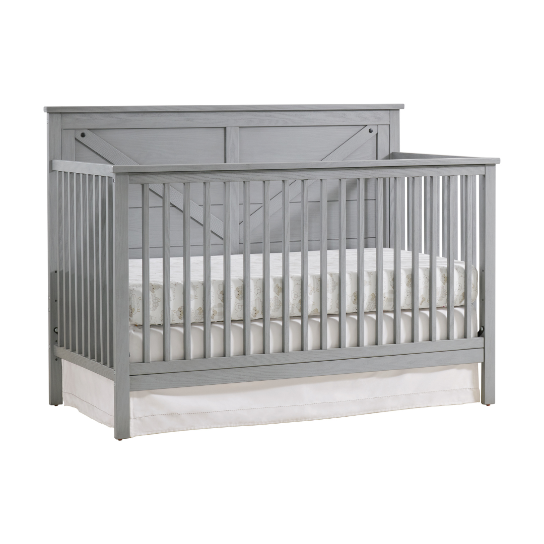 Oxford Baby Montauk 4 in 1 Convertible Crib Farmhouse Gray