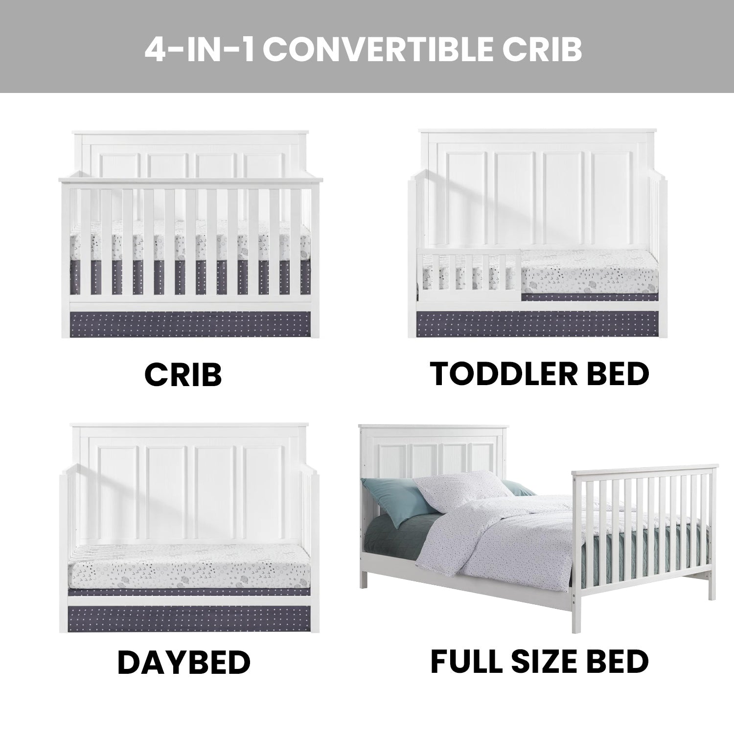 Bennett 4 in 1 Convertible Crib