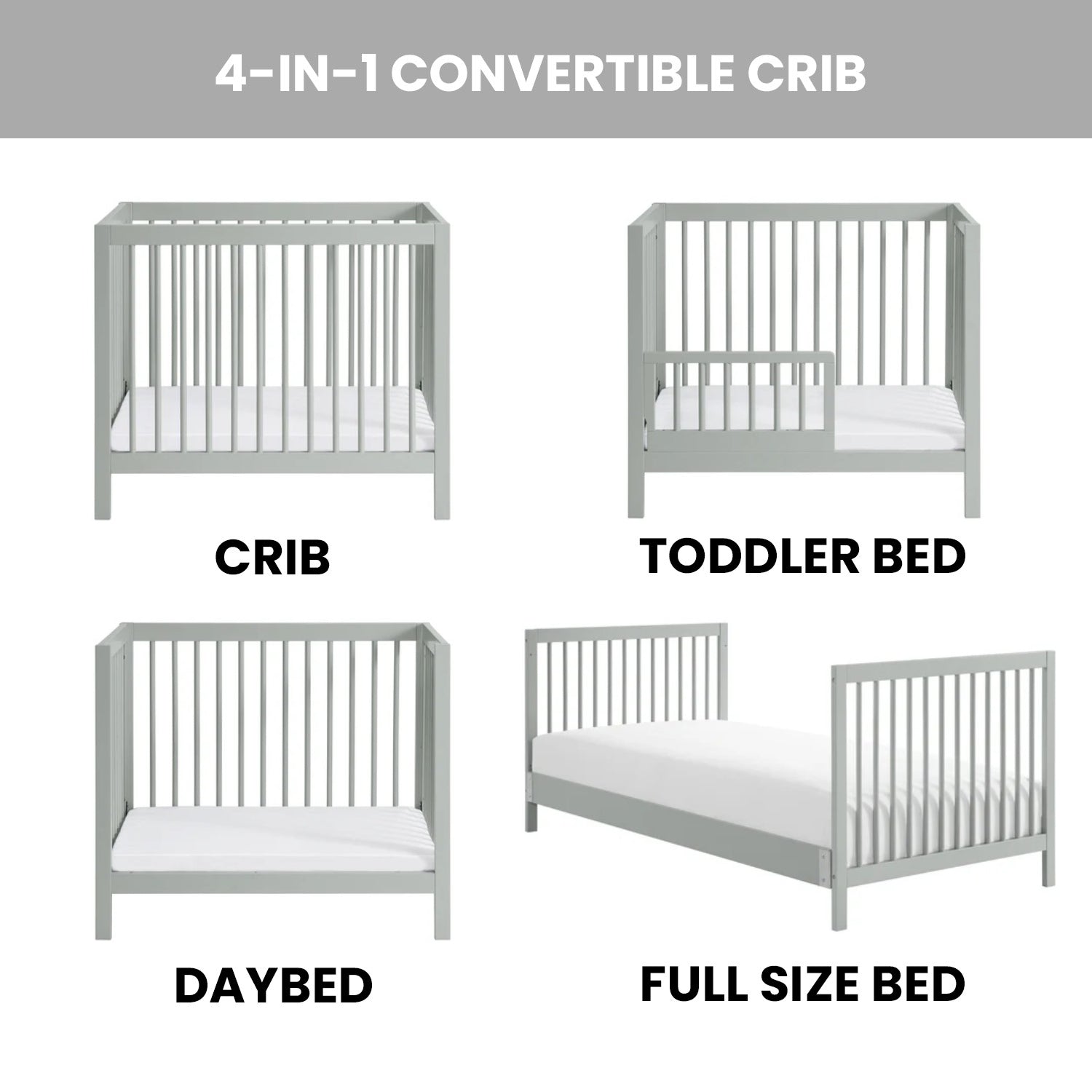 Baby crib converts to twin bed best sale