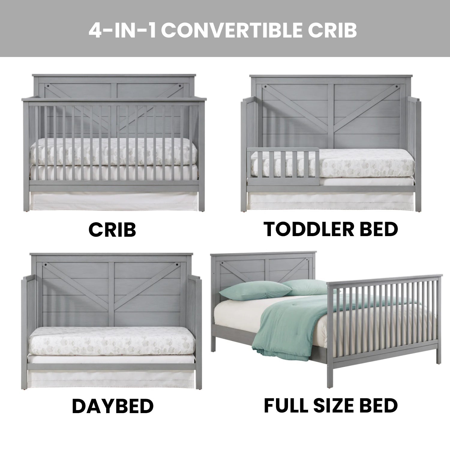 Baby 4 in 1 convertible cribs on sale