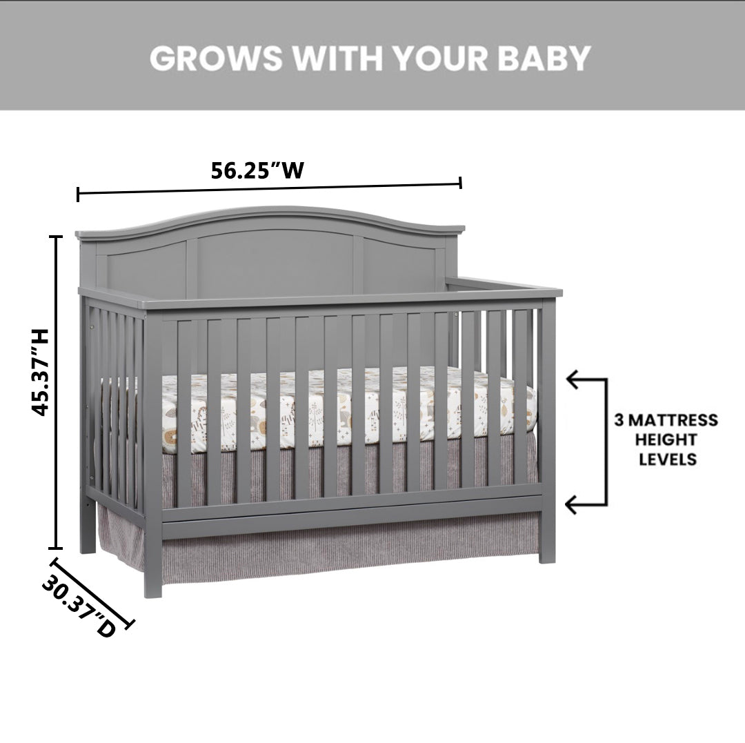 Emerson 4 in 1 Convertible Crib Oxford Baby and Kids