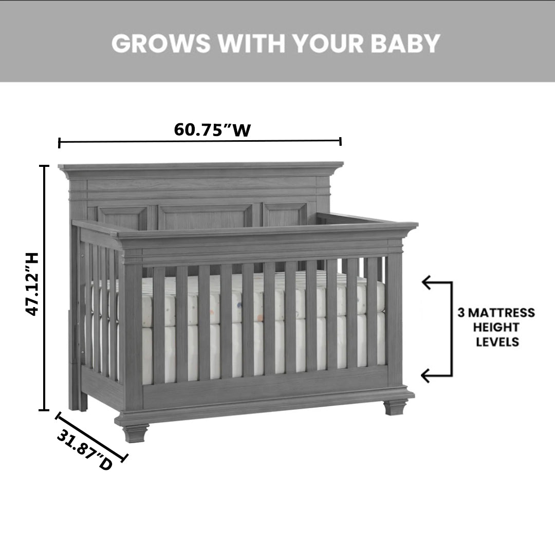 Oxford Baby Weston 4 in 1 Convertible Crib Dusk Gray