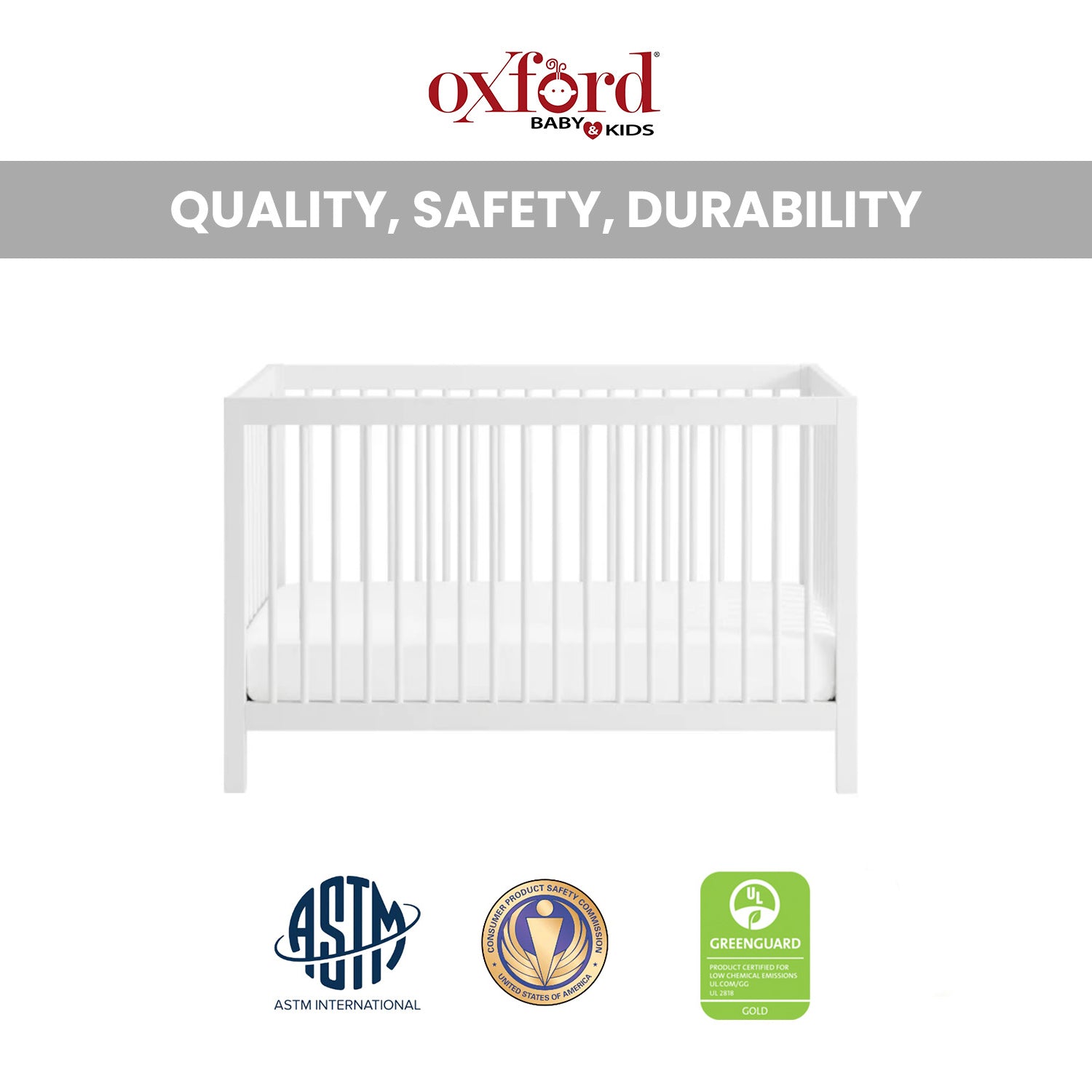 Essential 4 in 1 Island Crib Oxford Baby and Kids