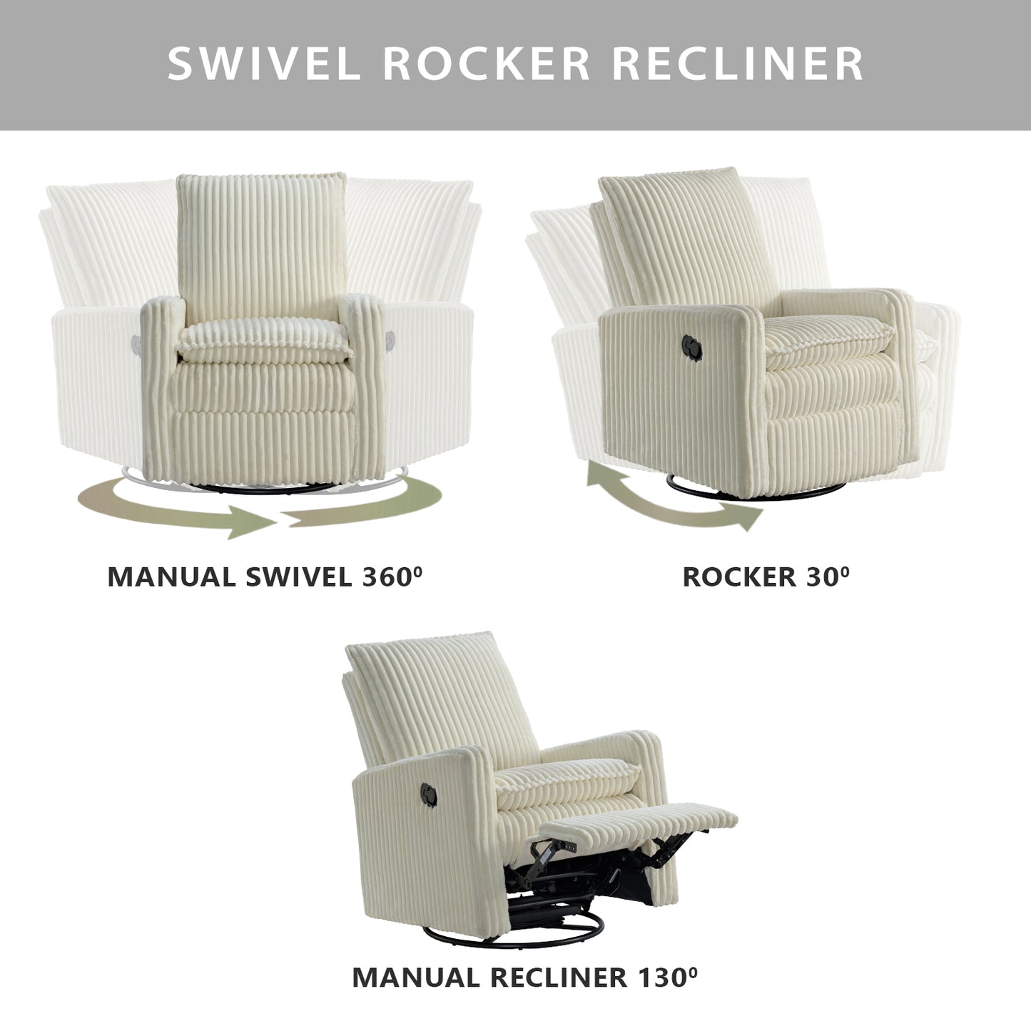 Uptown Swivel Rocker and Recliner