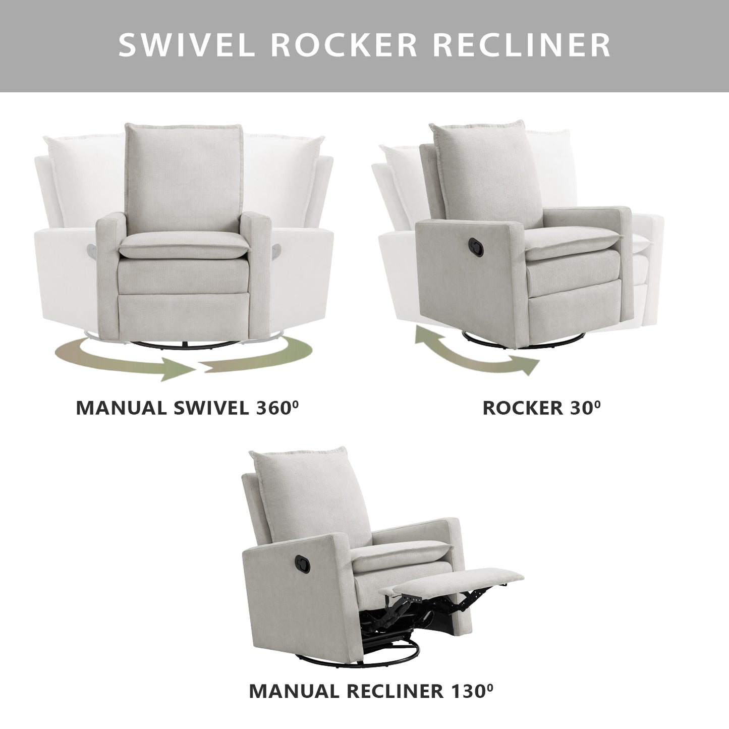 Uptown Swivel Rocker and Recliner