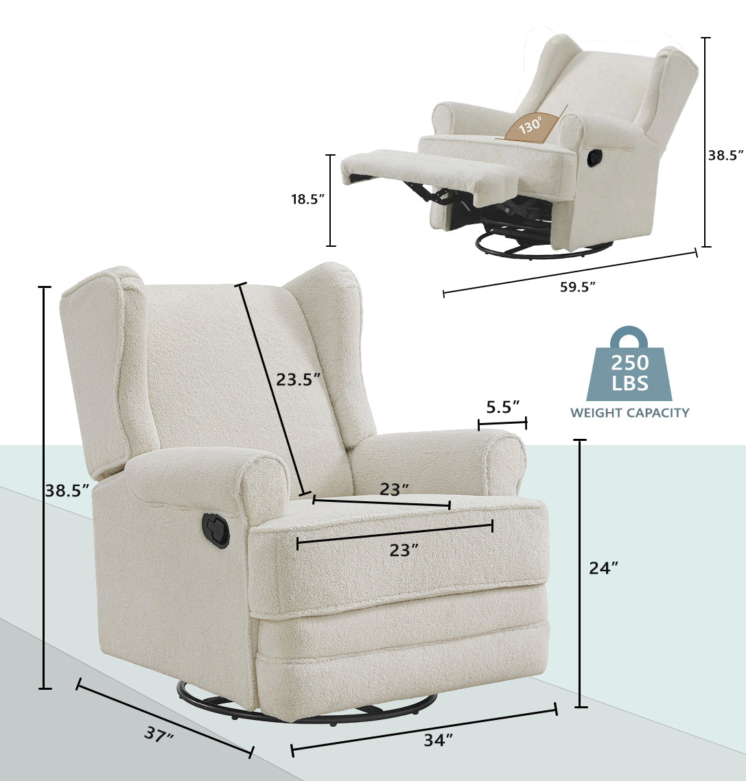 Teegan Swivel Rocker and Recliner