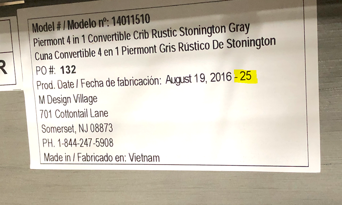 Oxford baby top piermont crib